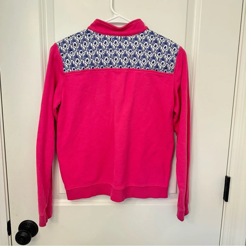 Vineyard Vines Girls Large 14 Shep Shirt Popover Pullover Hot Pink Navy whales - Picture 2 of 3